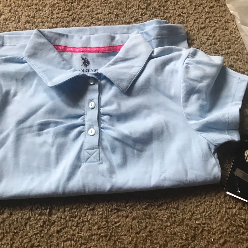 Girls blue uniform polo